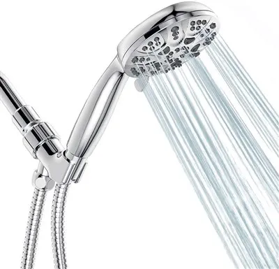 Baðherbergi Lavatory Single Virka Handfesta Shower Head Setja með slönguna og krappi Modern Round, Króm ÚTSALA