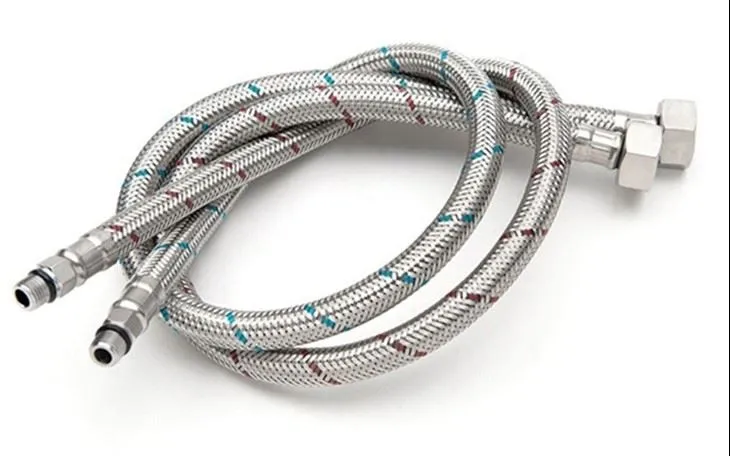 Blöndunartæki aukabúnaður ryðfríu stáli blöndunartæki fléttu slönguna með tengi 3/8-tommu þjöppunarþráður kvenna X M10